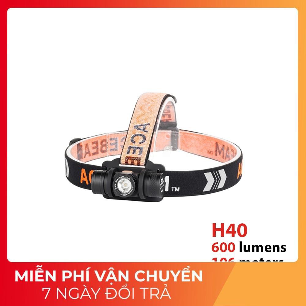 [HÀNG CAO CẤP] Đèn pin và đèn đội đầu đeo đầu ACEBEAM H40 độ sáng 1050lm chiếu xa 102m siêu nhỏ pin 14500 AA (không kèm)