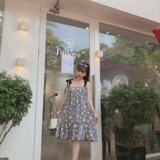 Đầm hoa cúc xòe 2 dây