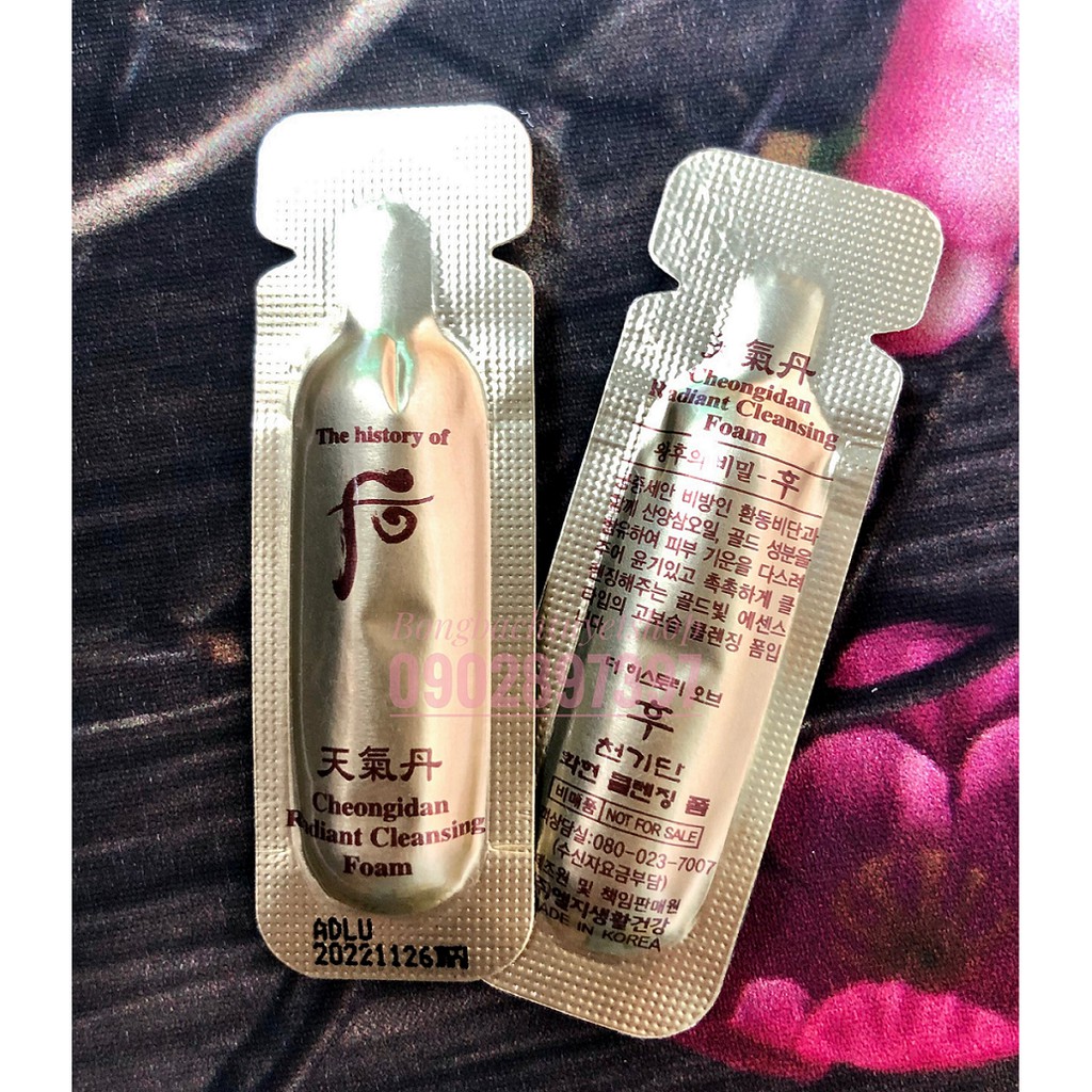 Gói Sữa Rửa Mặt Tái Sinh, Căng Sang, Hồng Da Whoo Radiant Cleansing Foam dành cho các nàng da mụn | BigBuy360 - bigbuy360.vn