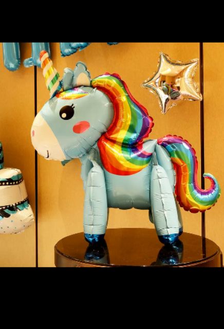 Bóng ngựa pony, bóng kỳ lân 3d, ngựa 1 sừng 3d trang trí sinh nhật cho bé