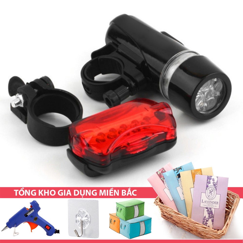 [Tổng Kho Sỉ] Bộ Đèn Pin Và Đèn Chiếu Hậu Gắn Xe Đạp Cho Người Lớn và Trẻ Em 5 Led WJ-101