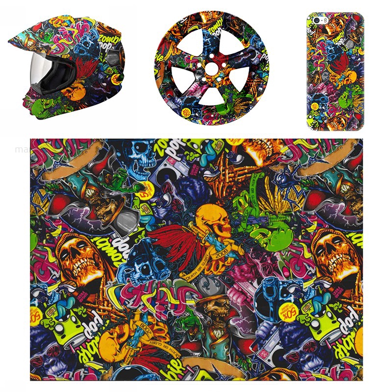 Tấm film dán chuyển nước trang trí vời nhiều hình vẽ màu sắc kích thước 50*100cm tiện lợi