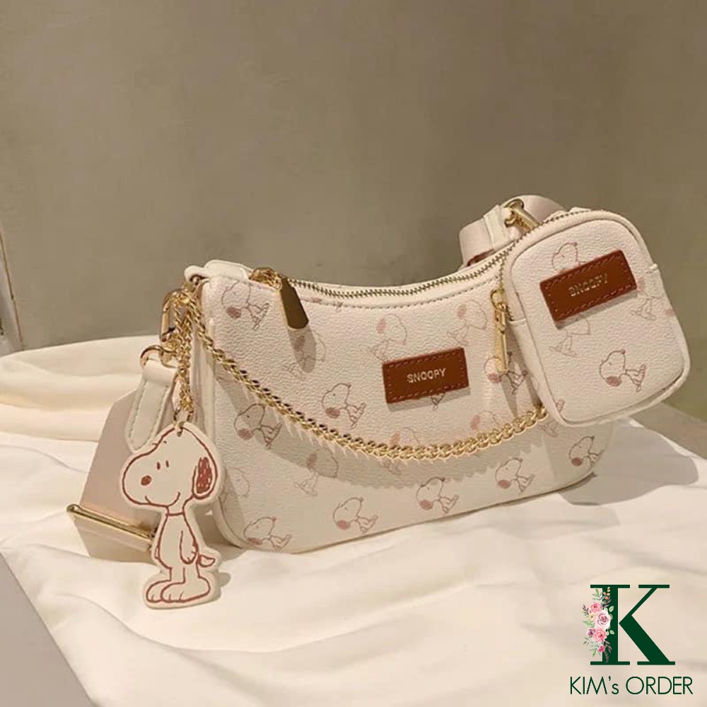 Túi da đeo chéo Snoopy mẫu mới 2021 phong cách Hàn Quốc | BigBuy360 - bigbuy360.vn