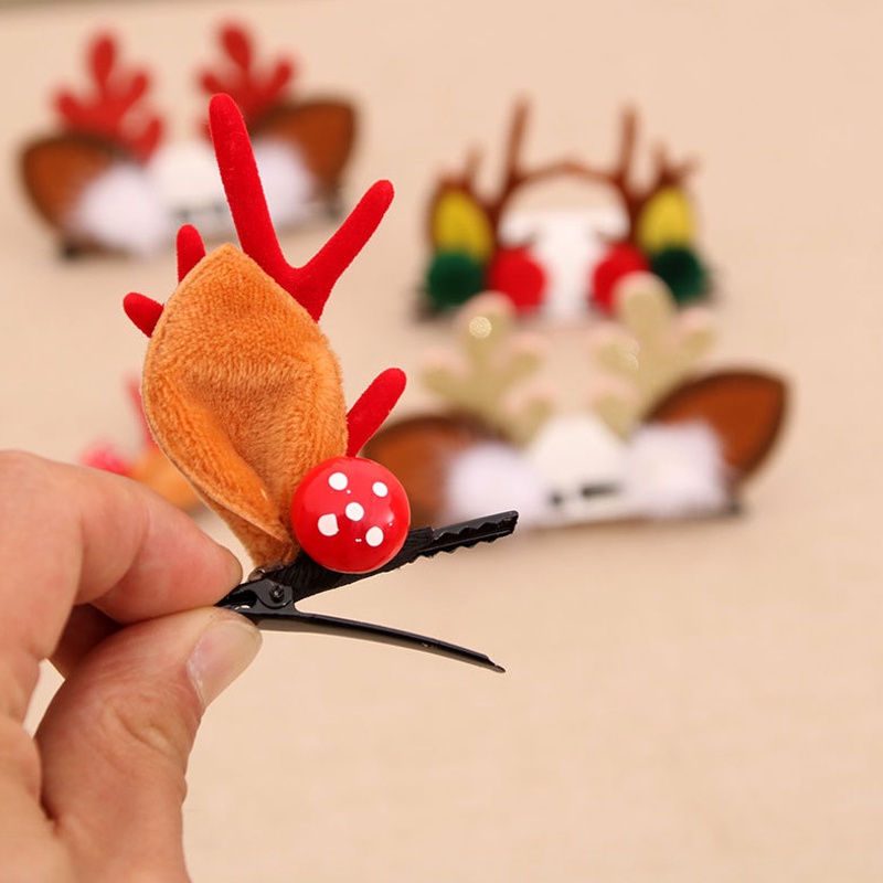 Kẹp tóc hình sừng hươu hoạt hình phong cách giáng sinh