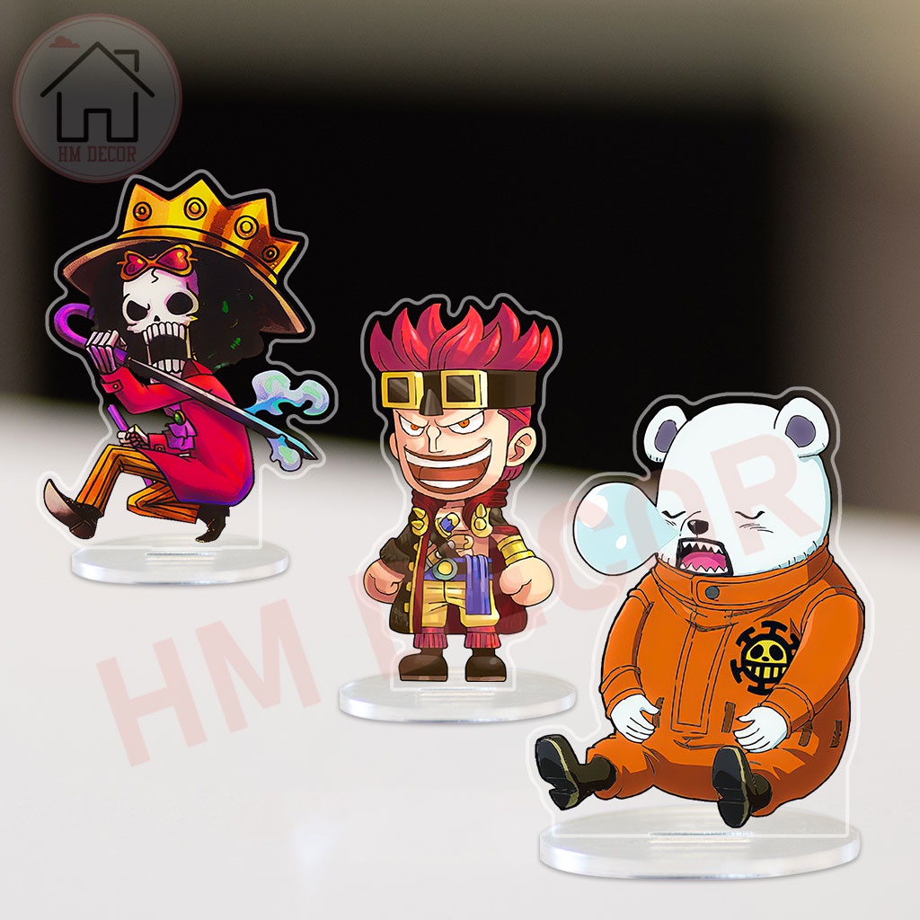 Mô hình nhân vật arcrylic anime One Piece Đảo Hải tặc Băng mũ rơm Luffy Nami decor góc học tập để bàn làm việc cao 8cm