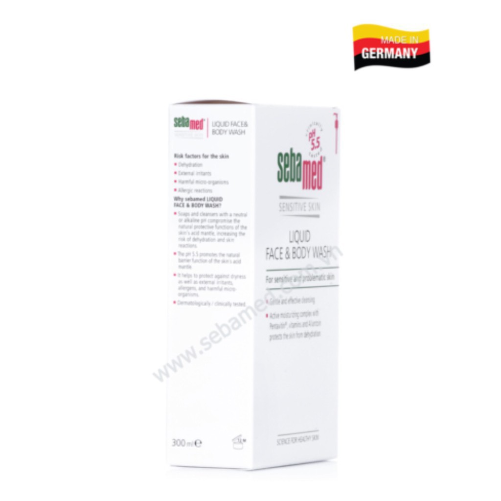 2IN1 - SỮA RỬA MẶT & TOÀN THÂN DA NHẠY CẢM SEBAMED pH5.5 - ĐỨC - 300ML/1000ML(SEBAMED LIQUID FACE & BODY WASH) | BigBuy360 - bigbuy360.vn