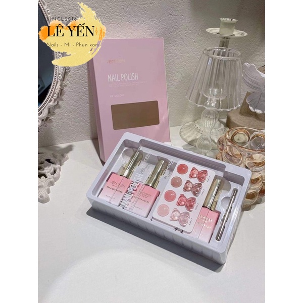 Set sơn thạch VENDEENI chính hãng 4 màu - sơn gel thạch chất đậm đặc, lên màu chuẩn
