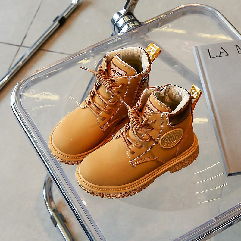 Giày Bốt Martin Màu Vàng Phong Cách Hàn Quốc Thời Trang Mùa Thu Mới 2022