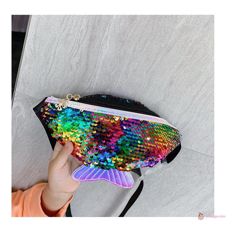 Túi đeo trước ngực đính sequin lấp lánh dành cho bé gái