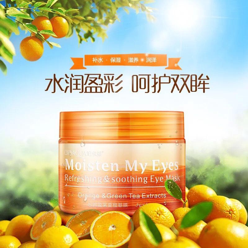 Hộp 36 Miếng Mặt Nạ Mắt Chiết Xuất Từ Quả Cam Bioaqua Dưỡng Ẩm, Chống Nếp Nhăn, Lão Hóa, Giảm Thâm Quầng Mắt Chính Hãng