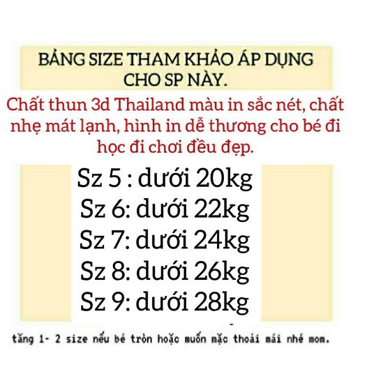 GIÁ TẠI XƯỞNGBMND1 (20KG - 32KG) BỘ QUẦN ÁO TAY NGẮN QUẦN DÀI BÉ TRAI SIZE ĐẠI THUN LẠNH 3D THÁI.