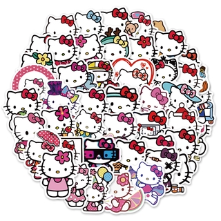 Bộ 50 Miếng Dán Pvc Chống Thấm Nước Hình Hello Kitty Tiện Dụng