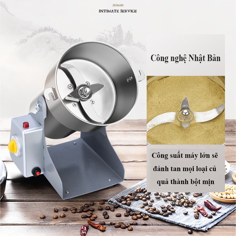 Máy xay bột khô, nghiền bột khô đa năng 800Y  chất liệu INOX 304 cỡ siêu lớn công suất 1400W