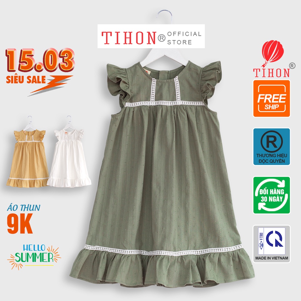 Váy Trẻ Em TIHON Chất Liệu Thoáng  Mát Phong Cách Hàn Quốc VT0750189