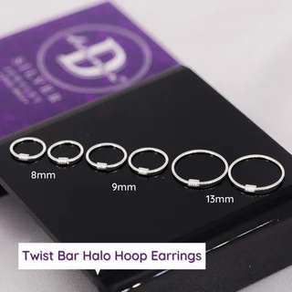 Khuyên tai bạc - bông tai khoen bạc 925 xoắn tròn trơn cá tính - twist bar halo hoop earrings ddreamer