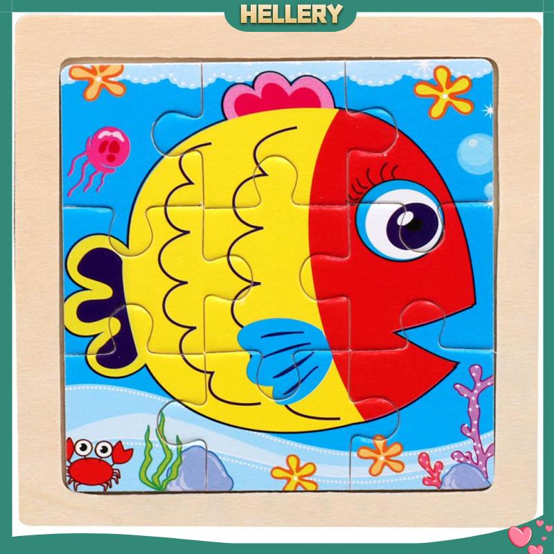 Bộ Đồ Chơi Xếp Hình 9 Mảnh Bằng Gỗ Hình Động Vật Cho Bé