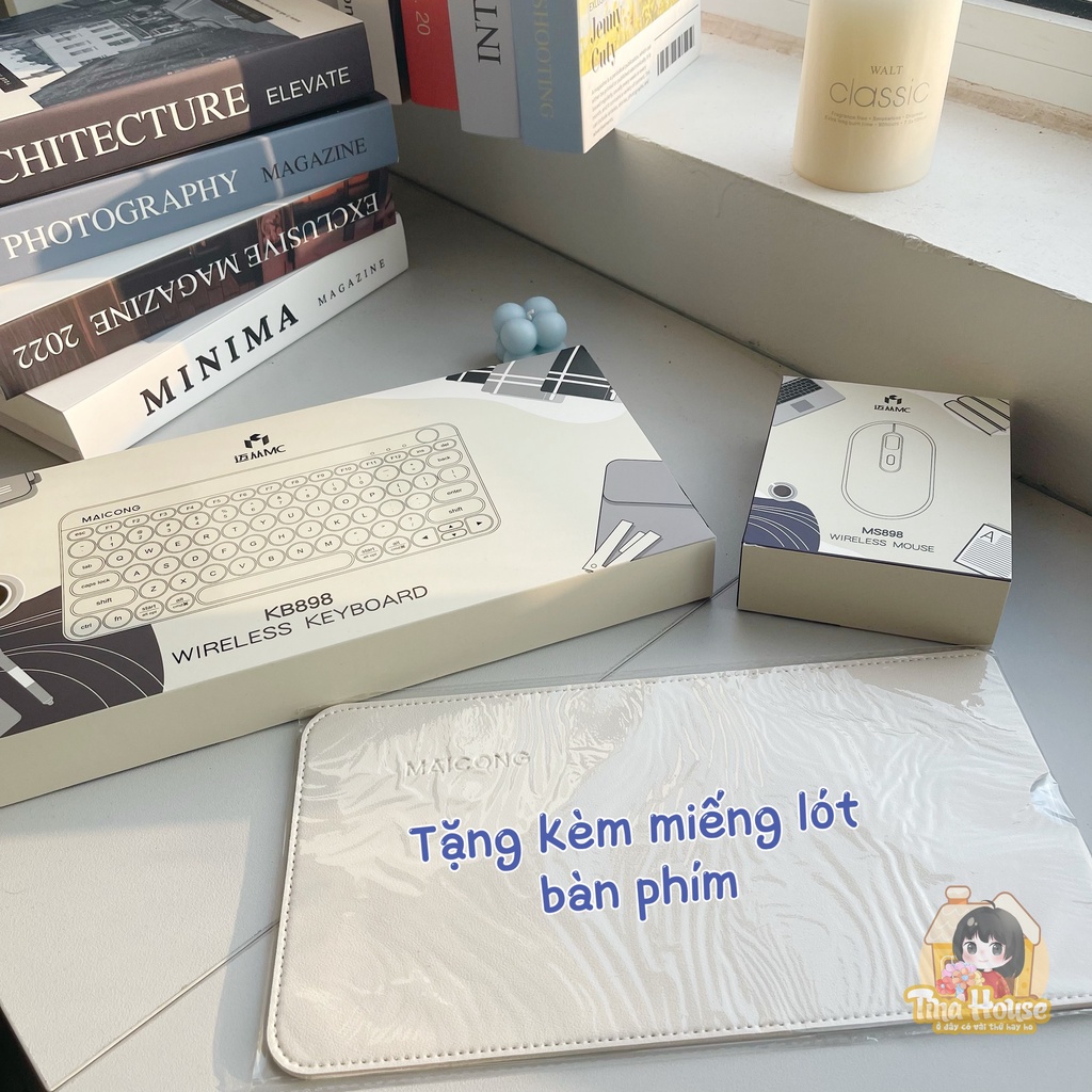 Bộ Bàn Phím Chuột Không Dây Bluetooth Maicong Chính Hãng - Giảm Ồn, Gọn Nhẹ di chuyển dễ dàng