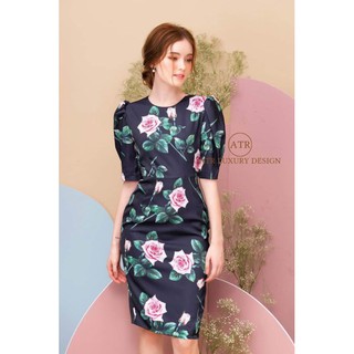 Vải tr lụa vân Hàn hoa hồng đẹp