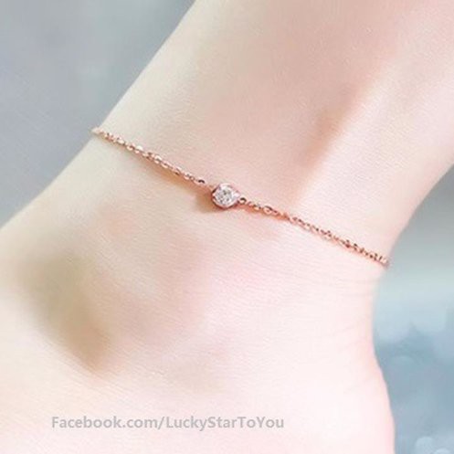 Lắc chân đính hạt lấp lánh Titan không đen