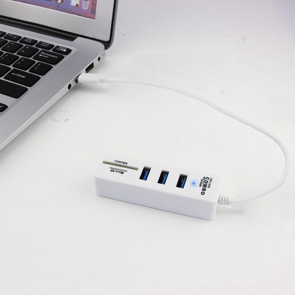 Hub USB Type C chuyển đổi 3.5 sang 3 cổng USB3.0 đọc thẻ Sd/Cf /C Type Micro Usb Otg