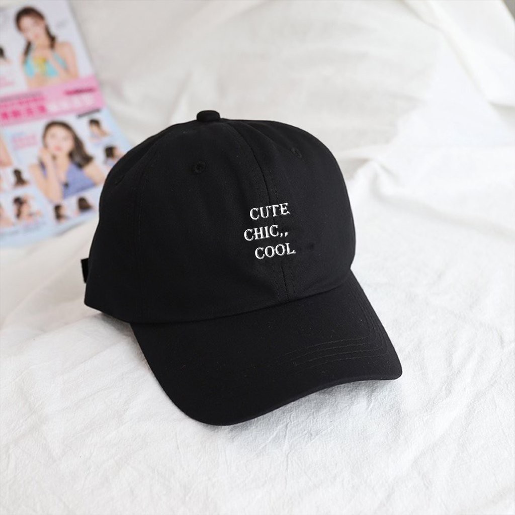 Nón kết thêu chữ Cute Chic Cool phong cách Ulzzang form unisex nam nữ thời trang Hàn quốc