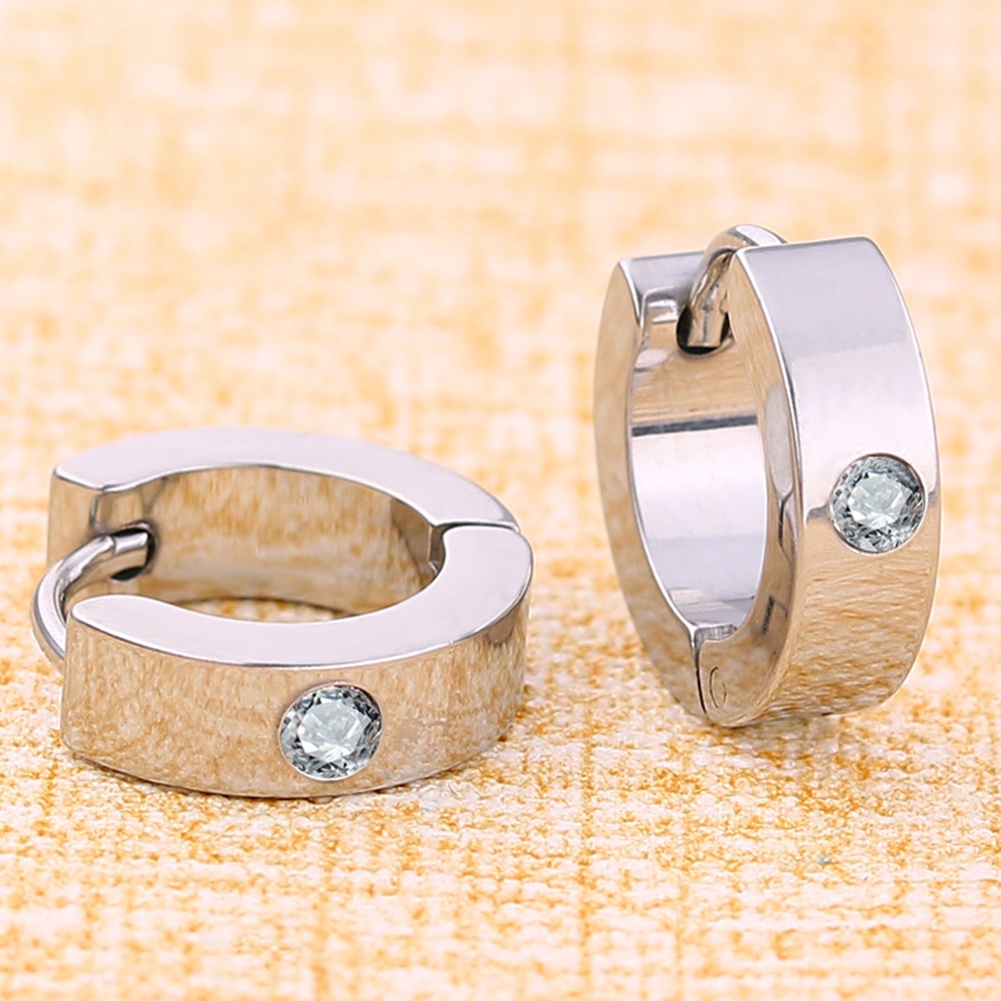 Khuyên Tai Tròn Bằng Thép Titan Chất Lượng Cao Cho Nữ