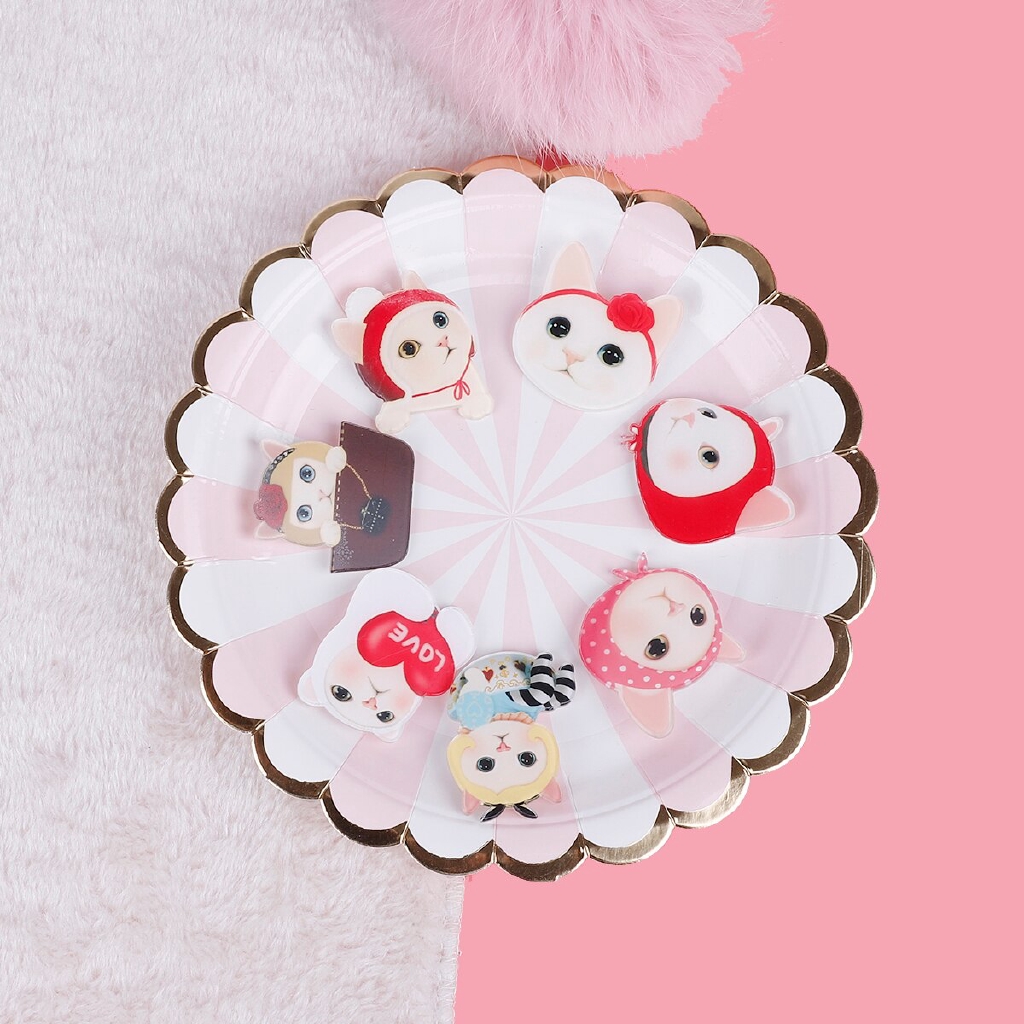 Ghim cài áo hình mèo hoạt hình dễ thương phong cách Harajuku cho nữ/ bé gái