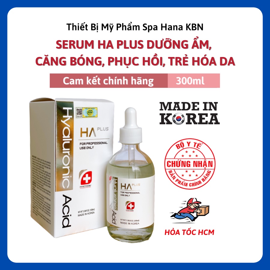 SERUM HA PLUS HÀN QUỐC 100ML - Tinh chất cấp ẩm, Căng bóng trắng da, Chống lão hóa, Phục hồi da (Chính hãng, Date mới)