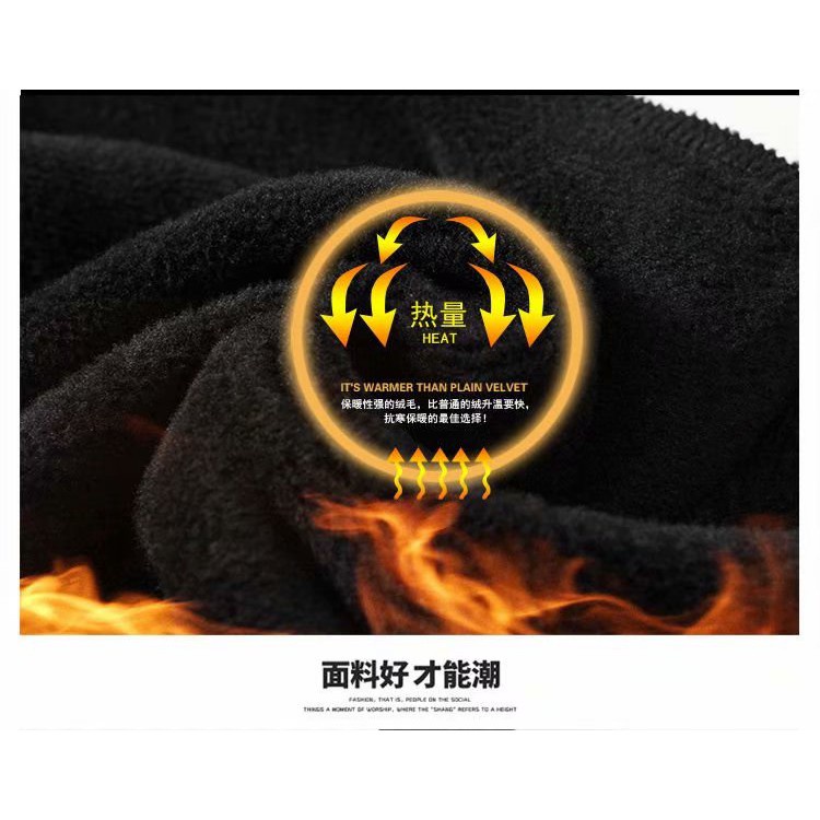 Quần jogger thể thao lót lông cừu giữ ấm ôm dáng vừa vặn phong cách Hong Kong thời trang mùa thu dành cho nam