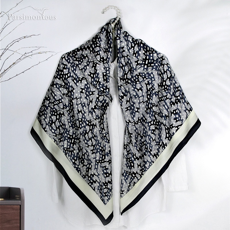 Khăn Choàng Lụa Cỡ Lớn In Họa Tiết Thời Trang Đi Biển WJ1014-36 Cho Nữ Kích Thước 110x110cm
