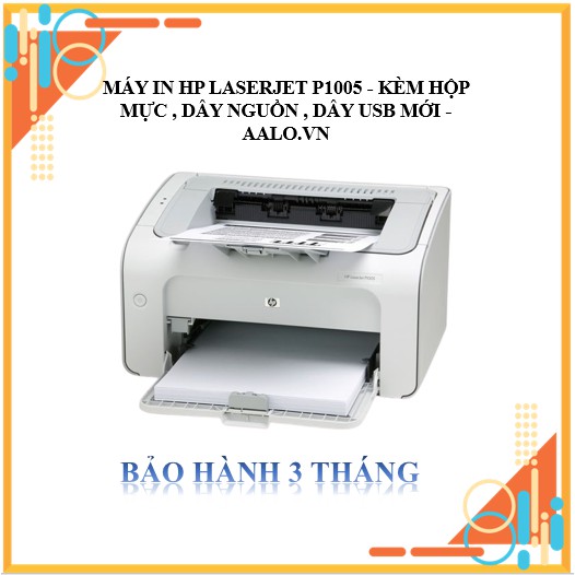 MÁY IN HP LASERJET P1005 1005 - KÈM HỘP MỰC , DÂY NGUỒN , DÂY USB MỚI - AALO.VN