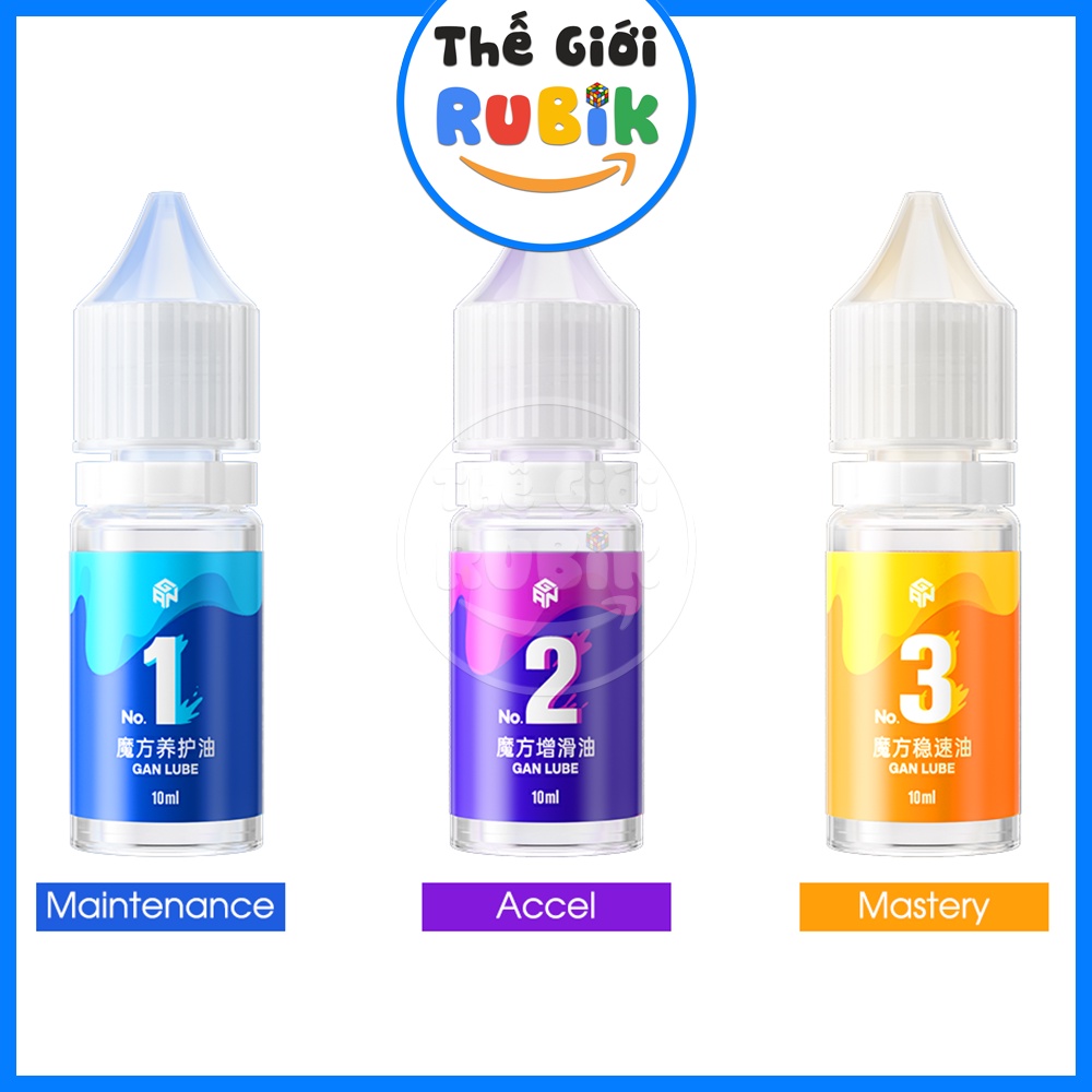 Silicon Dầu Bôi Trơn Rubik Gan Lube 10ml No.1 No.2 No.3 cho GAN 13 Maglev, Tornado V3 M  | Thế Giới Rubik