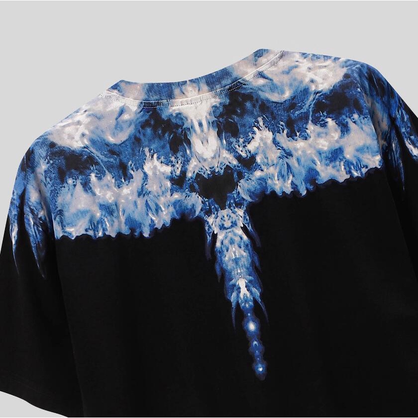 Áo Thun Đen Tay Ngắn In Hình Đôi Cánh Thời Trang Cho Nam