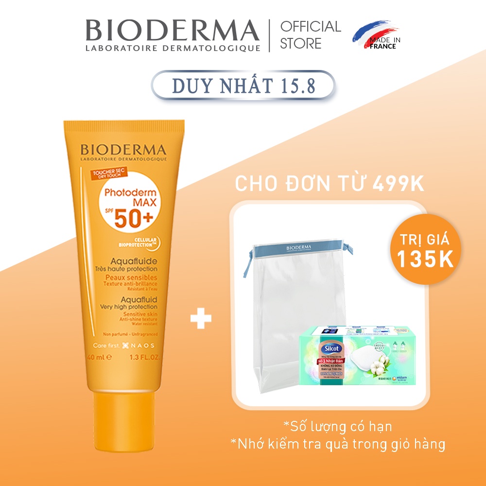 Kem chống nắng giảm bóng nhờn cho mọi loại da Photoderm MAX Aquafluide SPF 50+ - 40ml