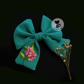 Đồ Cột Tóc Hoa - Dây Cột Tóc Thêu Tay - Scrunchies Thắt Nơ