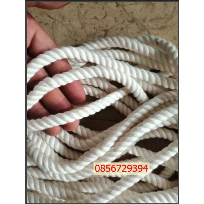 Dây thừng macrame se cotton,dây thừng trang trí (size 7ly) màu kem