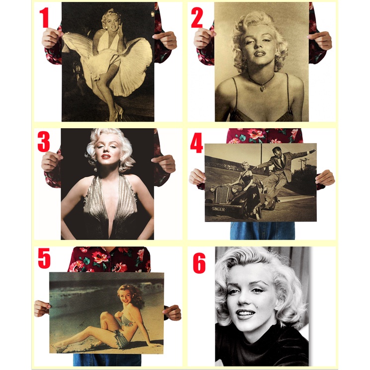 Poster Hình Marilyn Monroe Trang Trí Quán Cà Phê