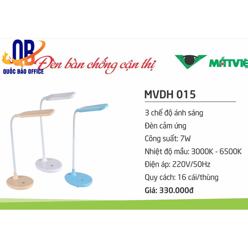 Đèn học chống cận MẮT VIỆT DMV015 - 3 chế độ ánh sáng - đèn cảm ứng