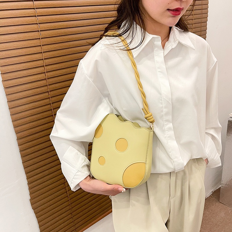 Túi Đeo JASMIN NOIR Vai Da PU Phối Màu Tương Phản Cá Tính Cho Nữ
