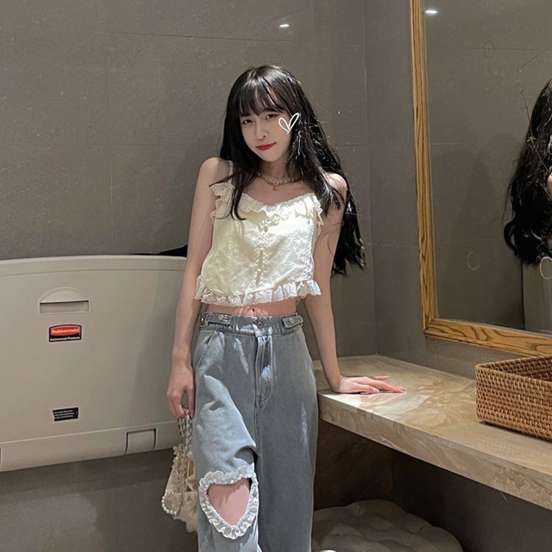 Áo Hai Dây Phối Ren Thời Trang Nữ Tính