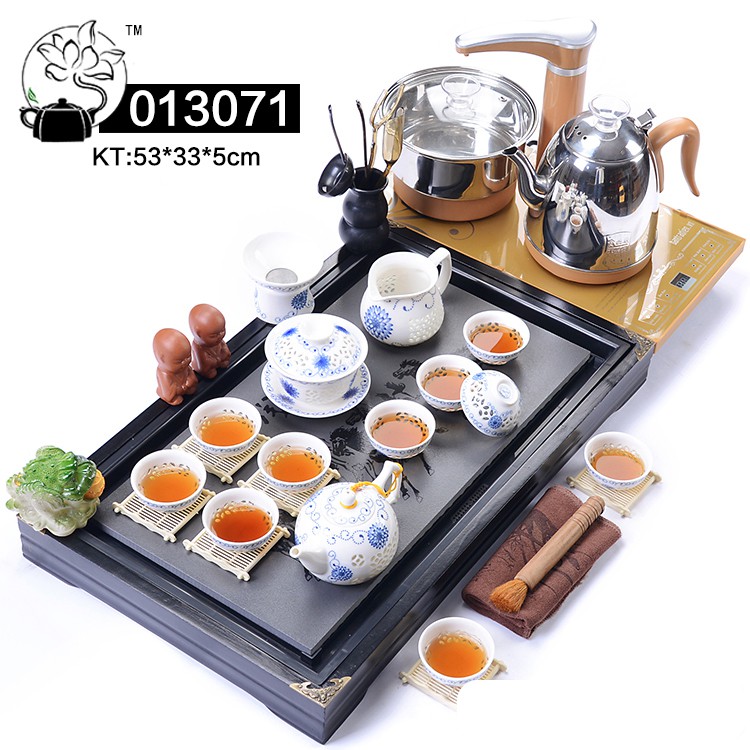 【Freeship toàn quốc 】Bàn trà điện thông minh bàn gỗ mặt đá ấm chén gốm sứ tử sa để phòng khách - Mã : 013011-191