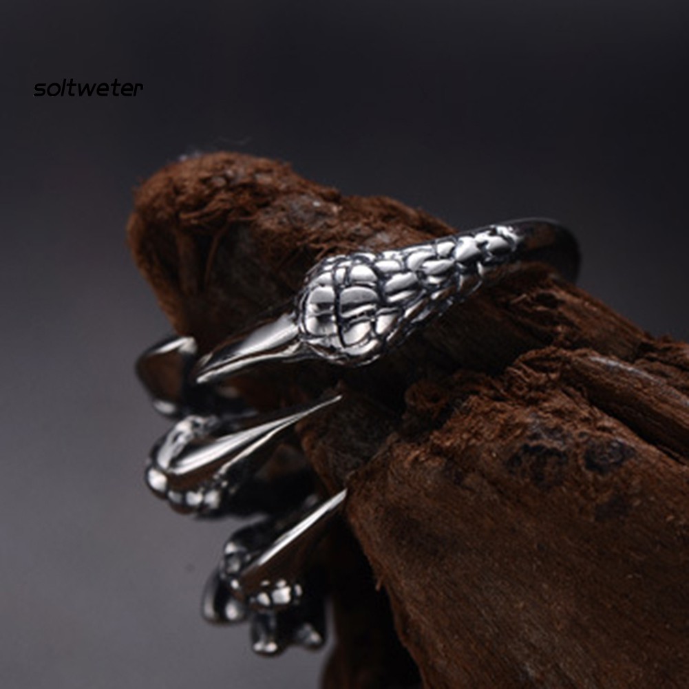 Nhẫn thép titan hình móng vuốt rồng thời trang cá tính cho nam và nữ