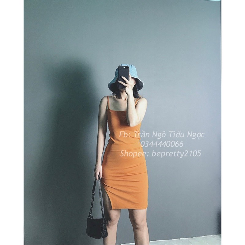 Đầm body 2 dây dài xẻ tà | BigBuy360 - bigbuy360.vn