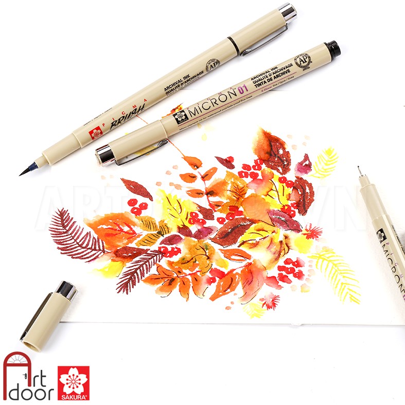 [ARTDOOR] Bút đi nét Màu MICRON SAKURA đầu Brush (bán lẻ)