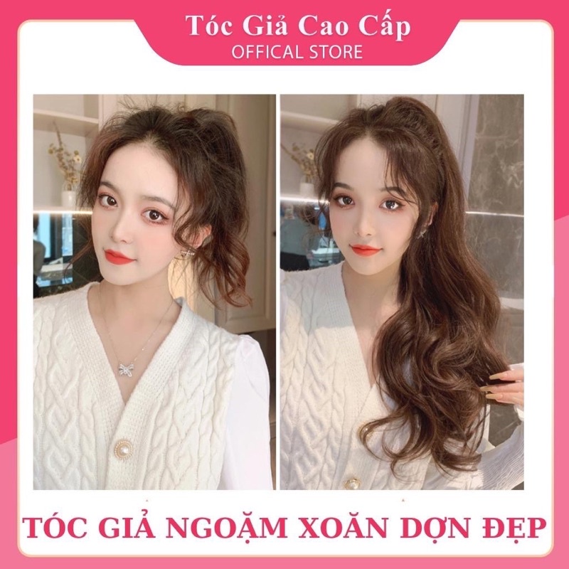 Tóc giả ngoặm xoăn đuôi dài mẫu mới đủ màu ❇️freeship❇️