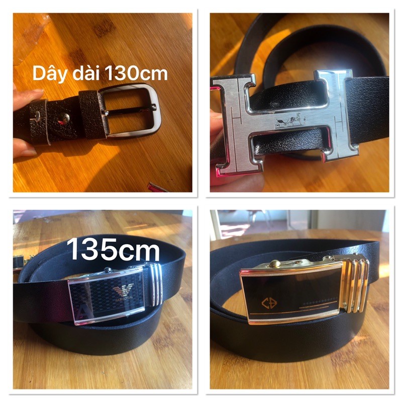Thắt lưng da bò thật không mặt khóa loại dài 135 cm thắt lưng cho người bụng bự