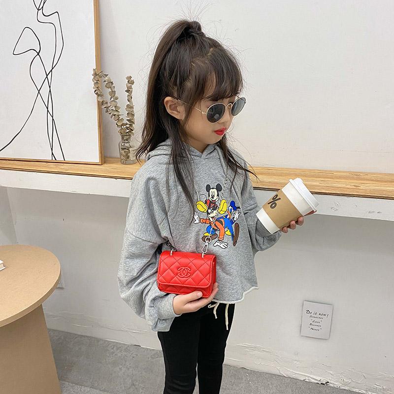 Children Hasp Design Cross-body Handbag Fashion Girls Kids Cute PU Shoulder Messenger Bag