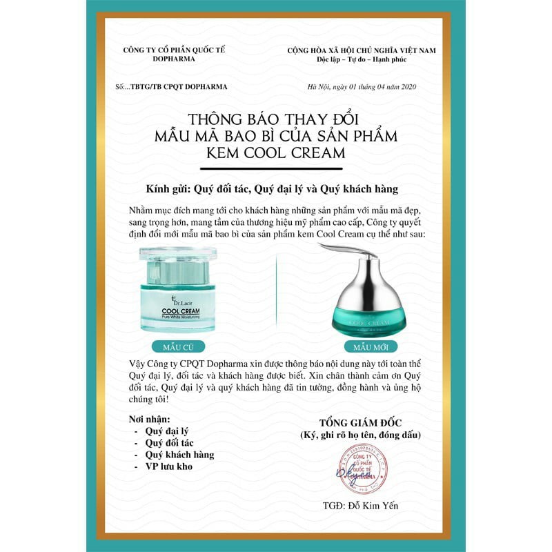 Kem Face Lạnh Cool cream kem Dưỡng Trắng Da ban ngày Chống Nắng Lamer care-dr.Lacir | BigBuy360 - bigbuy360.vn