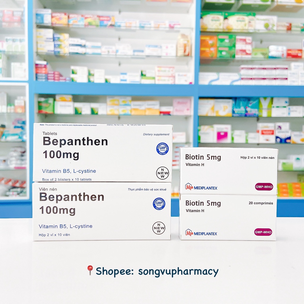 Biotin Vitamin H & Vitamin B5 - Giúp đẹp da và tóc