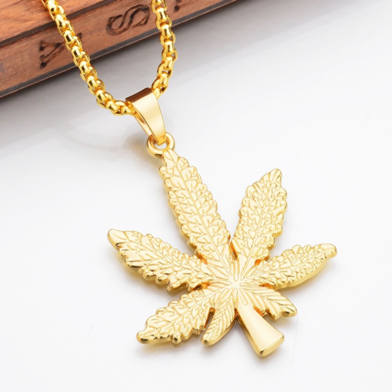 Vòng cổ Mặt Hình Lá Phong Mạ Vàng / Bạc Thời Trang Hip Hop Cho Nam Và Nữ